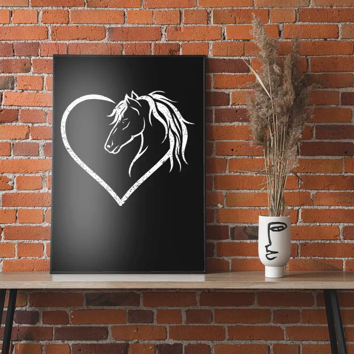 Horse Head With A Heart Riding Horse Poster