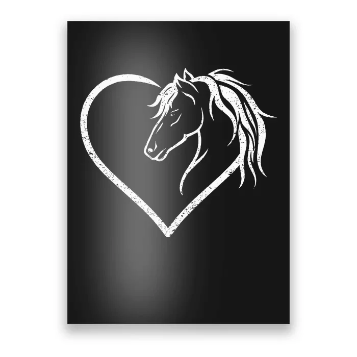 Horse Head With A Heart Riding Horse Poster