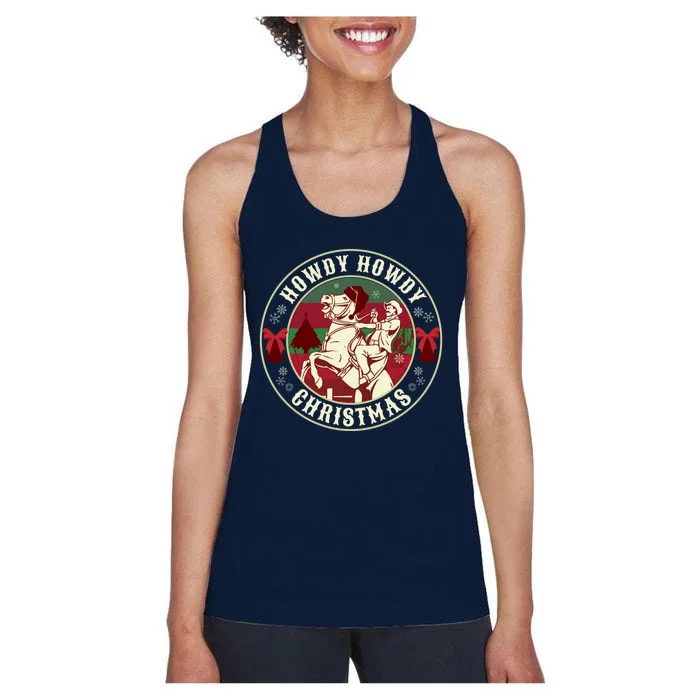 Howdy Howdy Western Christmas Women's Racerback Tank