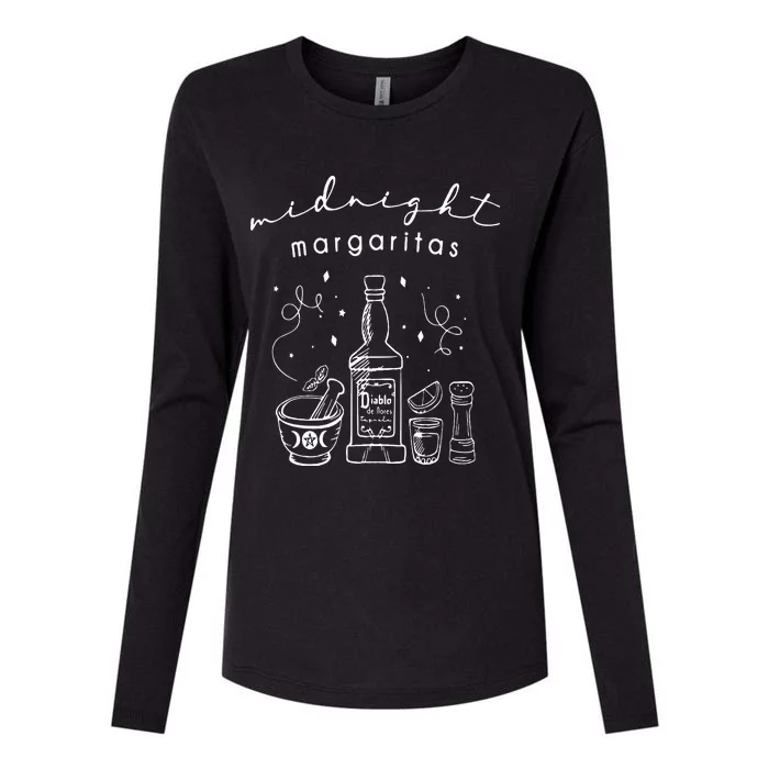 Hilarious Halloween Witch Party with Midnight Margaritas Womens Cotton Relaxed Long Sleeve T-Shirt