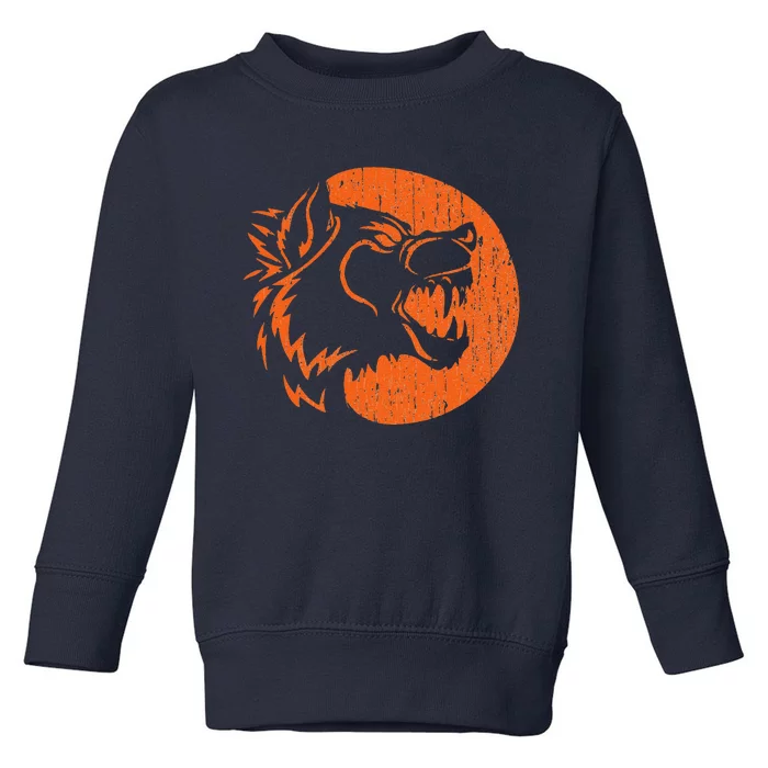 Halloween Howling Werewolf Fangs Pumpkin JackOLantern Toddler Sweatshirt