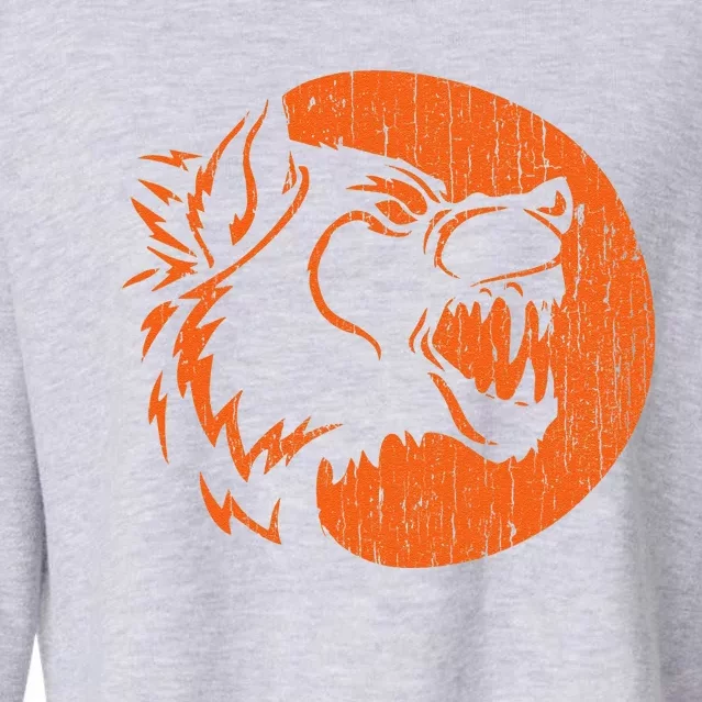 Halloween Howling Werewolf Fangs Pumpkin JackOLantern Cropped Pullover Crew