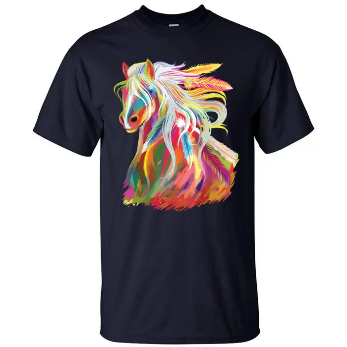 Horse Head Watercolor Equestrian Tall T-Shirt