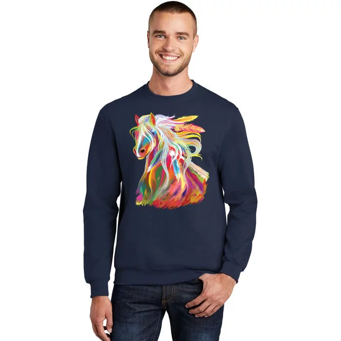 Horse Head Watercolor Equestrian Tall Sweatshirt