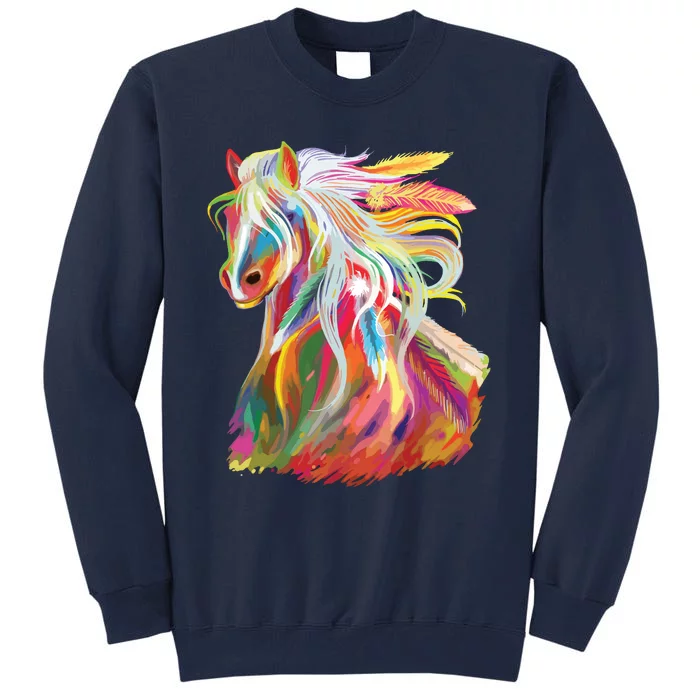 Horse Head Watercolor Equestrian Tall Sweatshirt