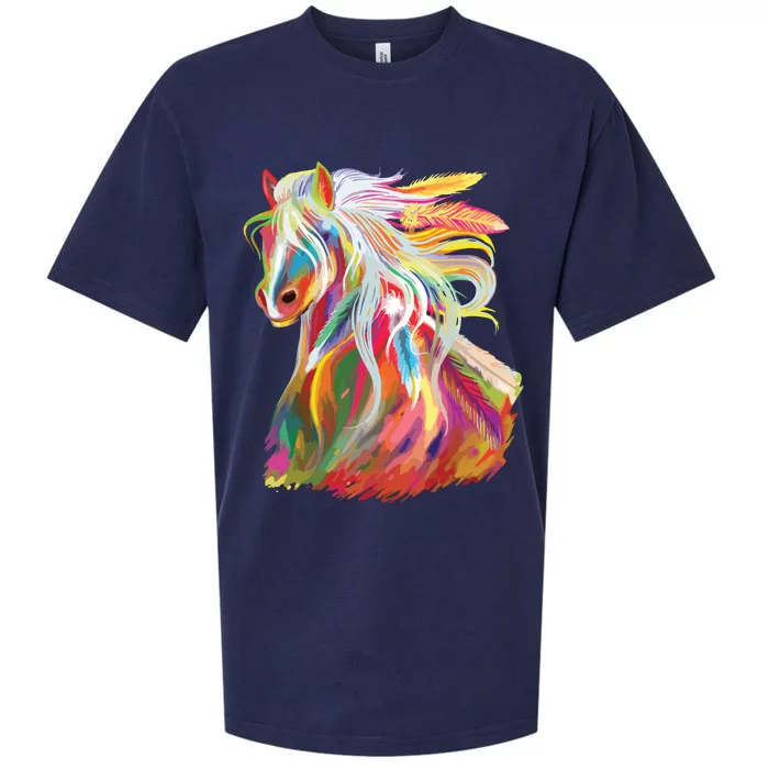 Horse Head Watercolor Equestrian Sueded Cloud Jersey T-Shirt