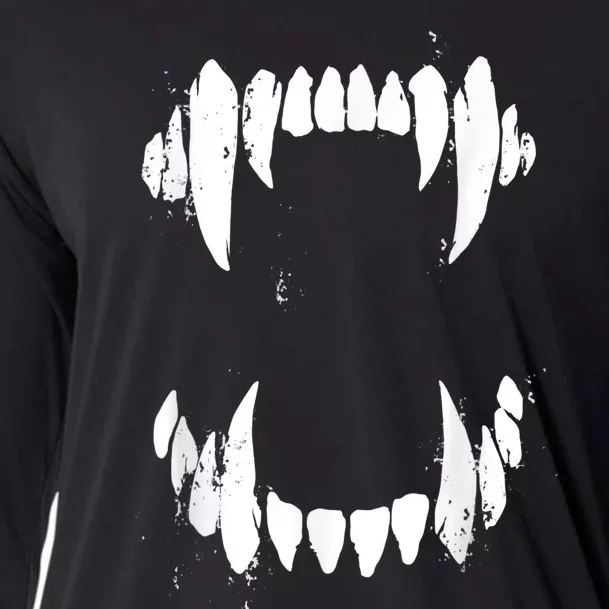 Halloween Horror Wolf Dog Vampire Monster Teeth Costume Cooling Performance Long Sleeve Crew