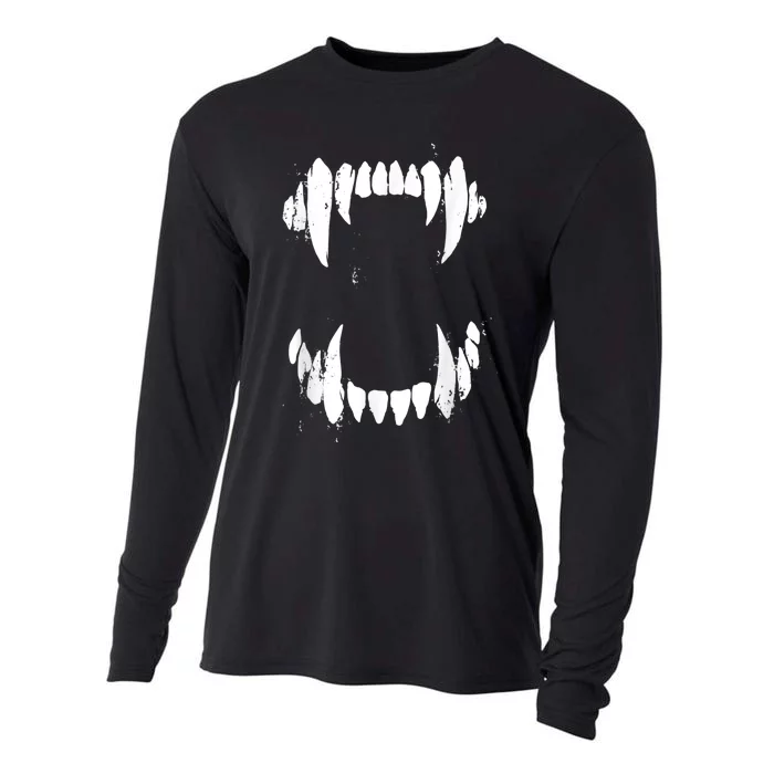 Halloween Horror Wolf Dog Vampire Monster Teeth Costume Cooling Performance Long Sleeve Crew