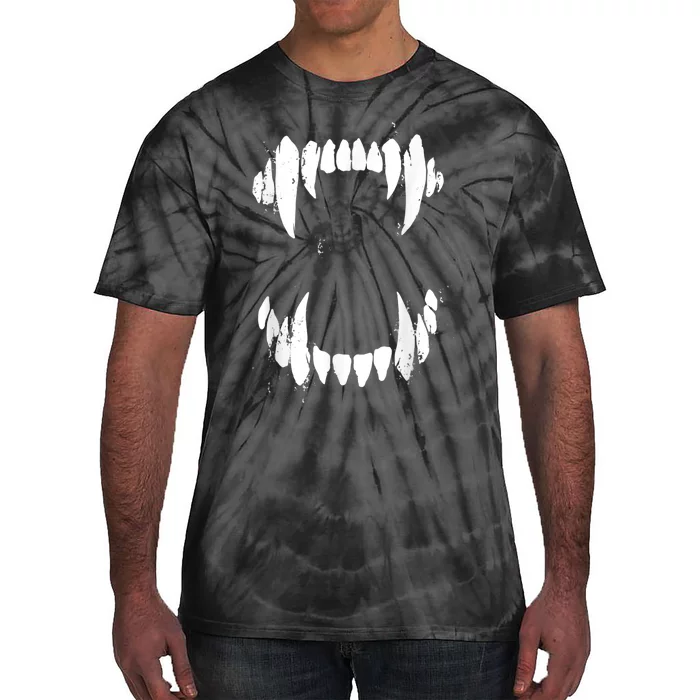 Halloween Horror Wolf Dog Vampire Monster Teeth Costume Tie-Dye T-Shirt