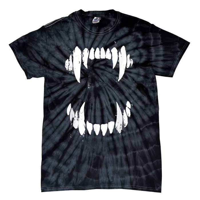 Halloween Horror Wolf Dog Vampire Monster Teeth Costume Tie-Dye T-Shirt