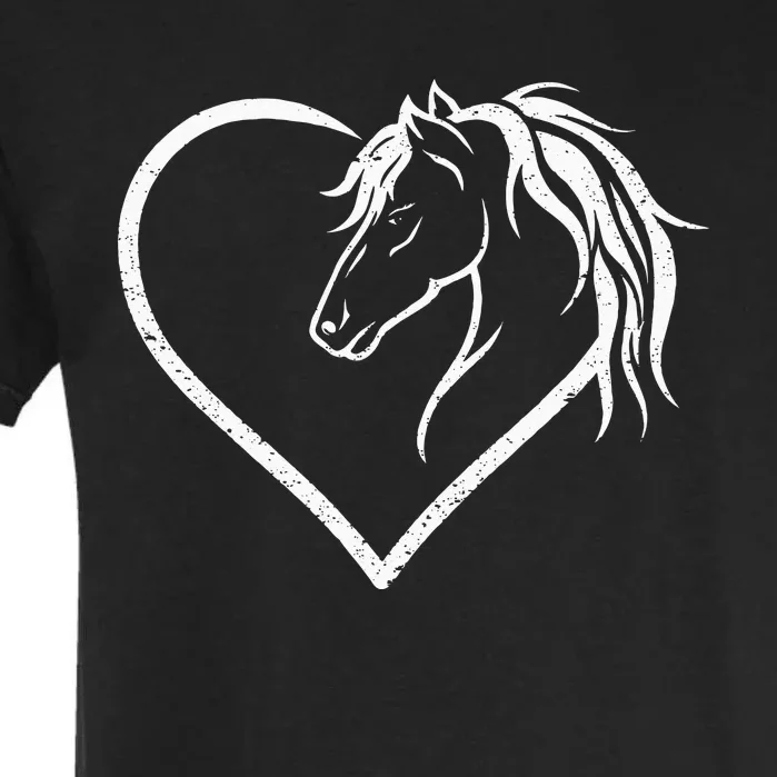 Horse Head With A Heart Riding Horse Garment-Dyed Heavyweight T-Shirt