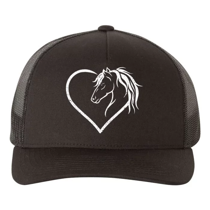 Horse Head With A Heart Riding Horse Yupoong Adult 5-Panel Trucker Hat