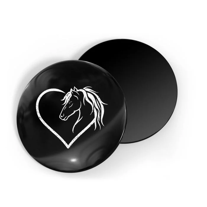 Horse Head With A Heart Riding Horse Magnet