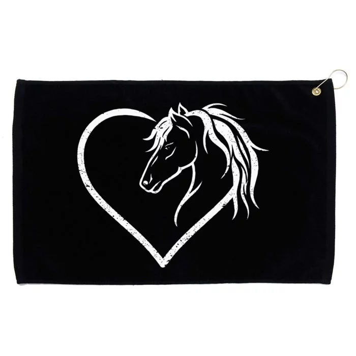 Horse Head With A Heart Riding Horse Grommeted Golf Towel