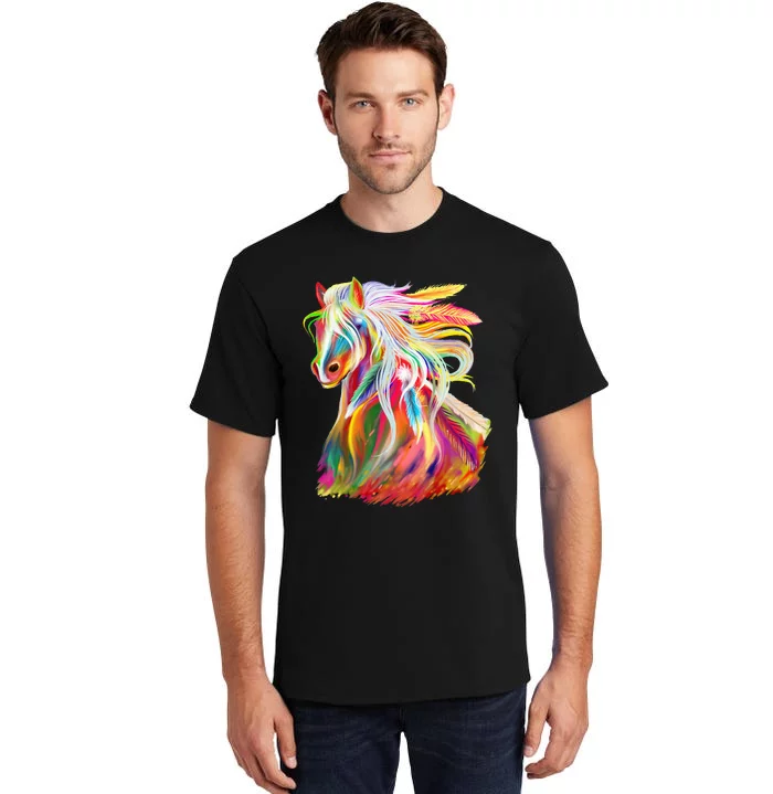 Horse Head Watercolor Equestrian Tall T-Shirt