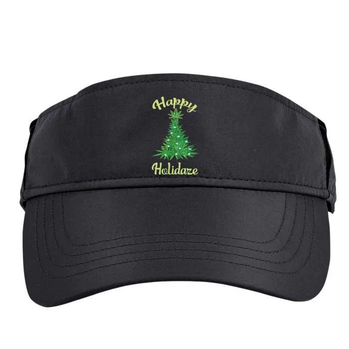 Happy Holidaze Weed Marijuana Leaf Cannabis Christmas Tree Adult Drive Performance Visor