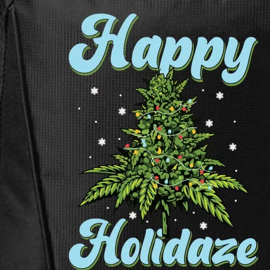 Happy Holidaze Weed Cannabis Christmas Trees Ugly Sweater City Backpack