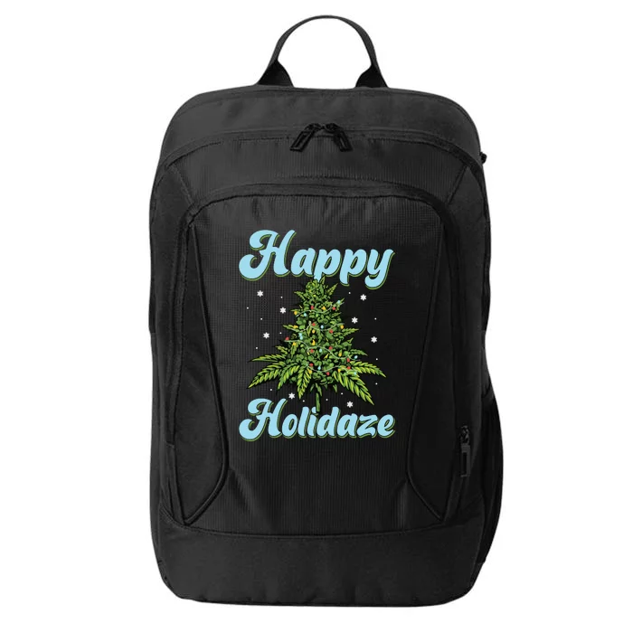 Happy Holidaze Weed Cannabis Christmas Trees Ugly Sweater City Backpack