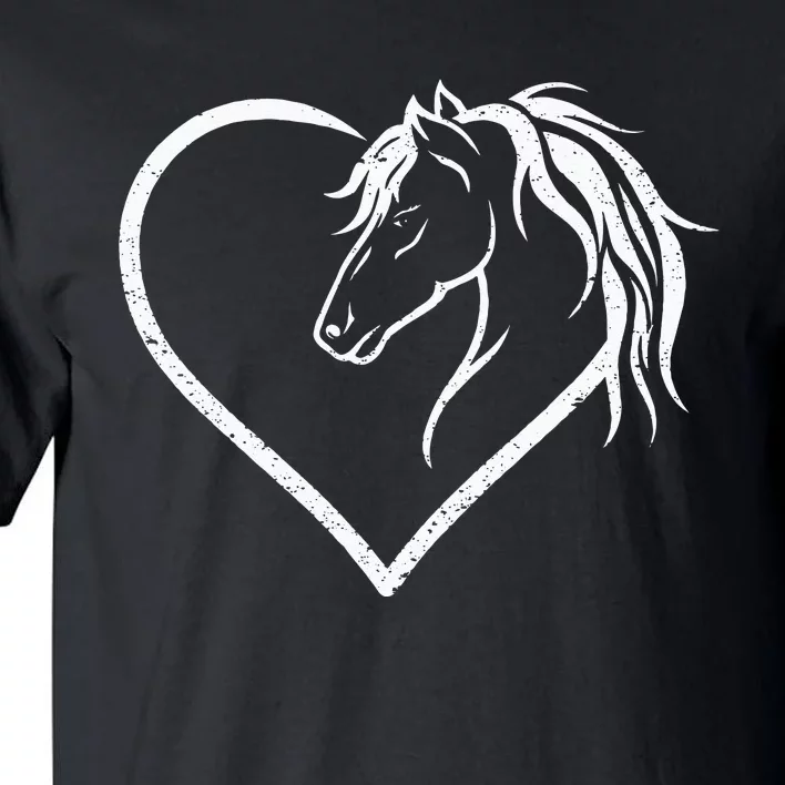 Horse Head With A Heart Riding Horse Tall T-Shirt