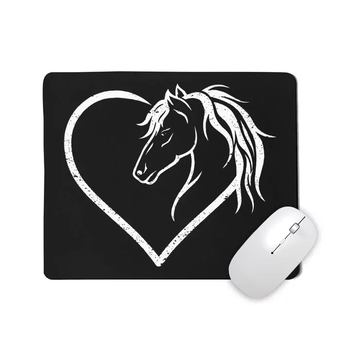 Horse Head With A Heart Riding Horse Mousepad