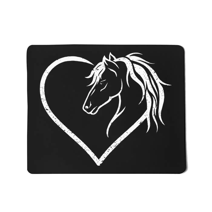 Horse Head With A Heart Riding Horse Mousepad