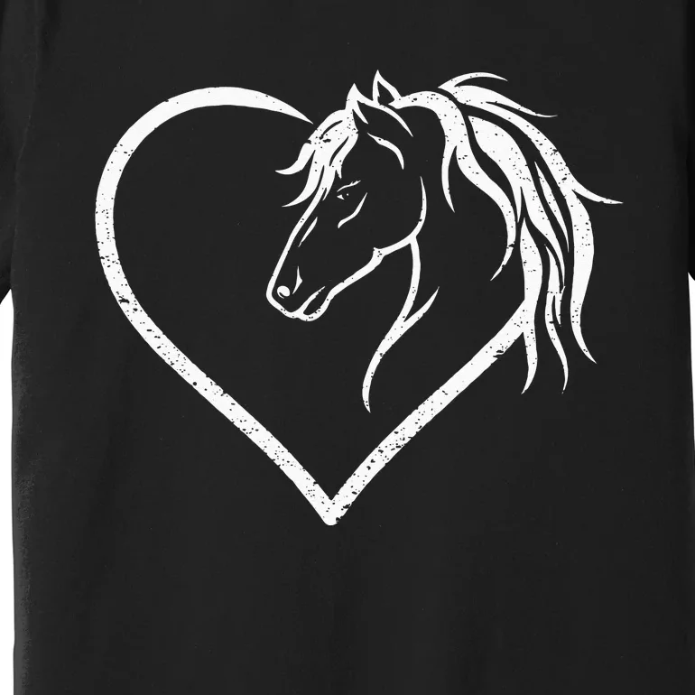 Horse Head With A Heart Riding Horse Premium T-Shirt