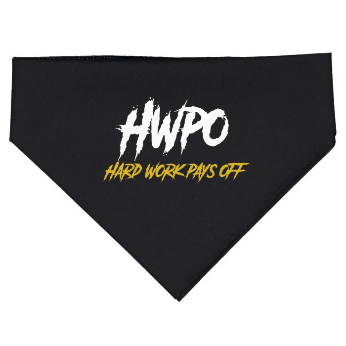 HWPO Hard Work Pays Off Motivate And Hustle USA-Made Doggie Bandana