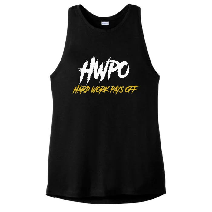 HWPO Hard Work Pays Off Motivate And Hustle Ladies Tri-Blend Wicking Tank