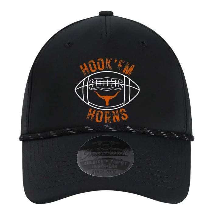 HookEm Horns With A Football And Bull With Horns Performance The Dyno Cap