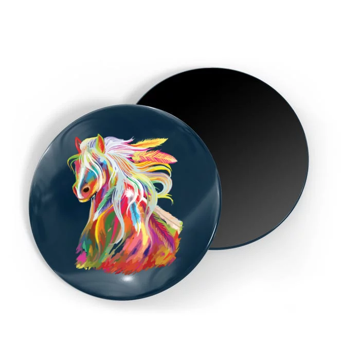 Horse Head Watercolor Equestrian Magnet