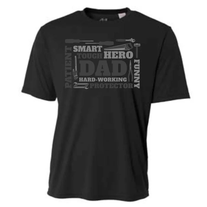 Hero Hard Working Dad Fathers Day Gift Cooling Performance Crew T-Shirt