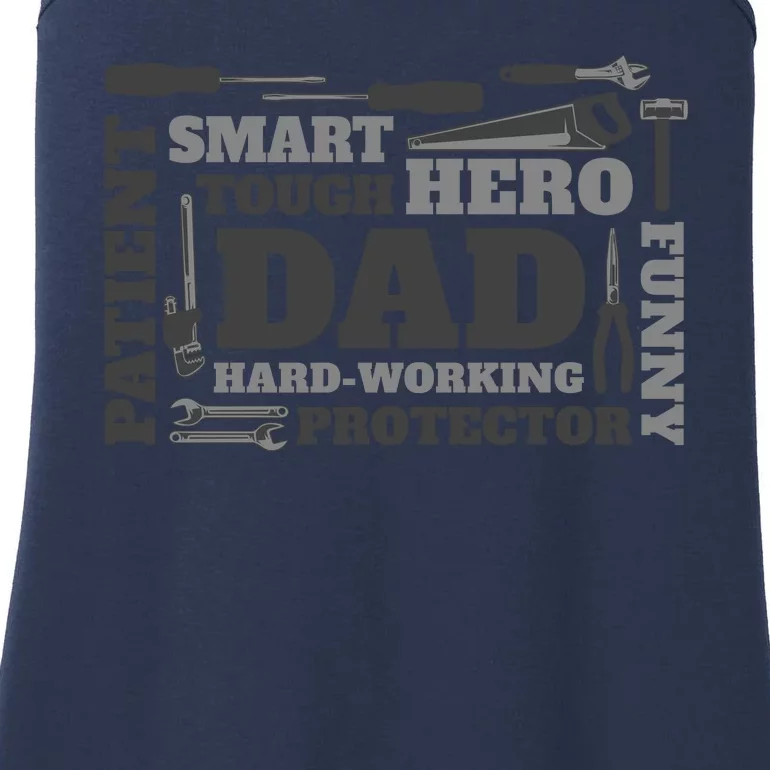 Hero Hard Working Dad Fathers Day Gift Ladies Essential Tank