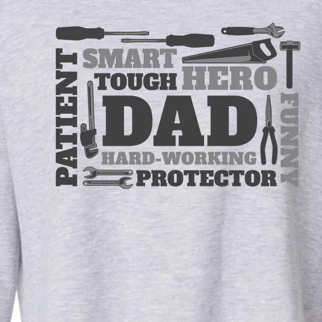 Hero Hard Working Dad Fathers Day Gift Cropped Pullover Crew