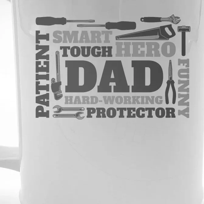 Hero Hard Working Dad Fathers Day Gift Front & Back Beer Stein