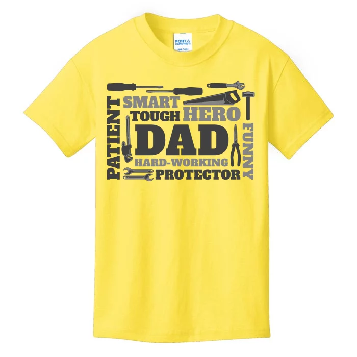 Hero Hard Working Dad Fathers Day Gift Kids T-Shirt