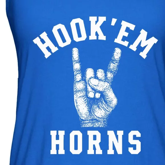 Hookem Horns Women Longhorn Head Ladies Essential Flowy Tank