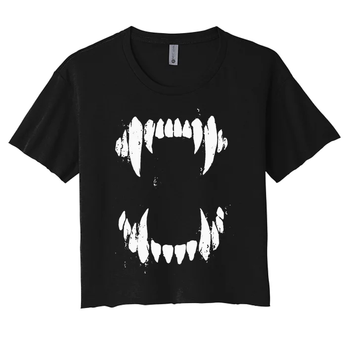 Halloween Horror Wolf Dog Vampire Monster Th Costume Women's Crop Top Tee