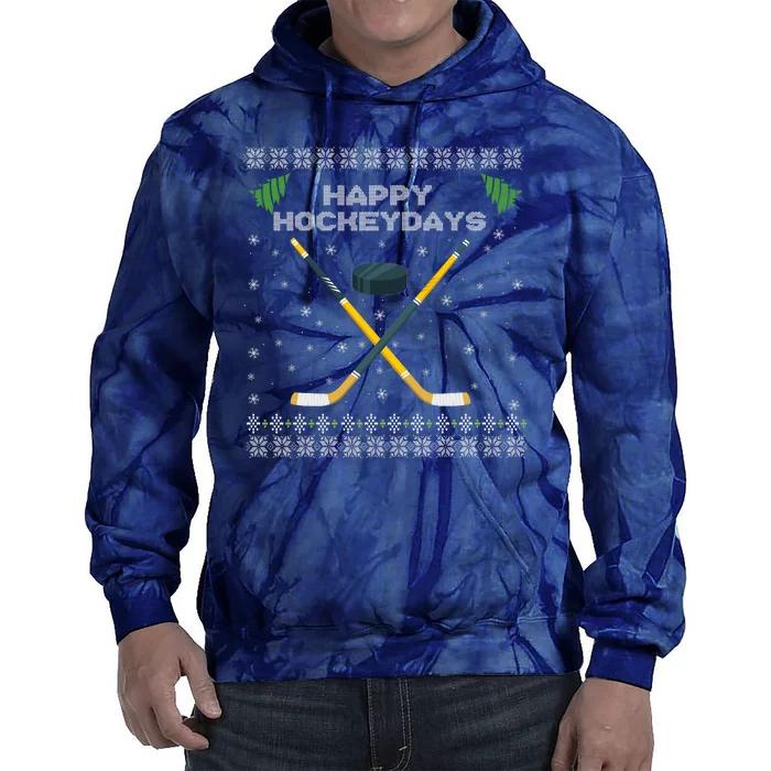 Happy Hockeydays Xmas For Lovers Tie Dye Hoodie