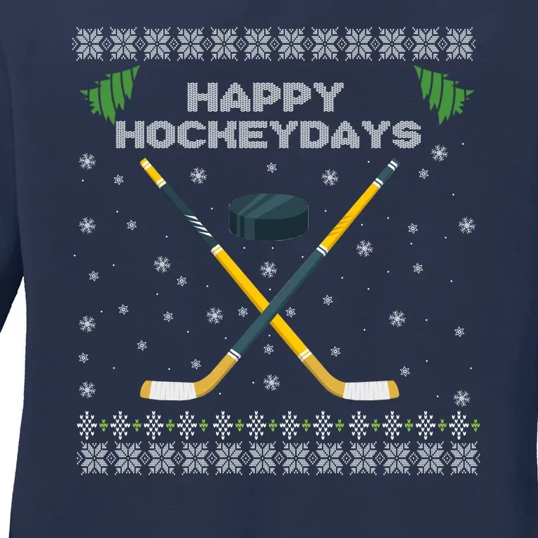 Happy Hockeydays Xmas For Lovers Ladies Long Sleeve Shirt