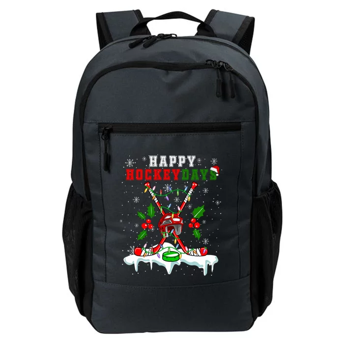 Happy Hockey Xmas Days Ice Hockey Equipt Player Family Gift Daily Commute Backpack