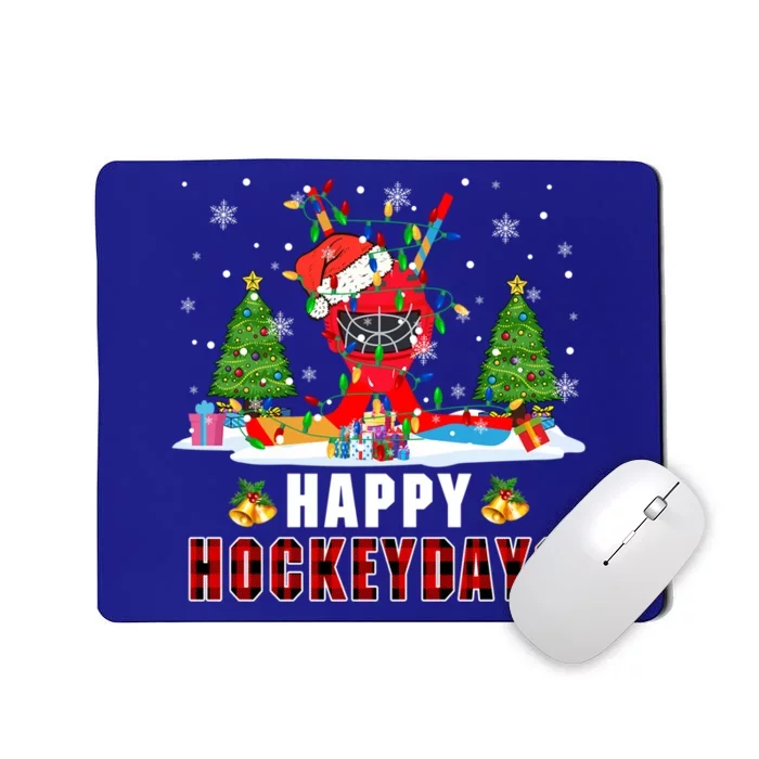 Happy Hockey Xmas Days Santa Ice Hockey Equipt Player Gift Mousepad