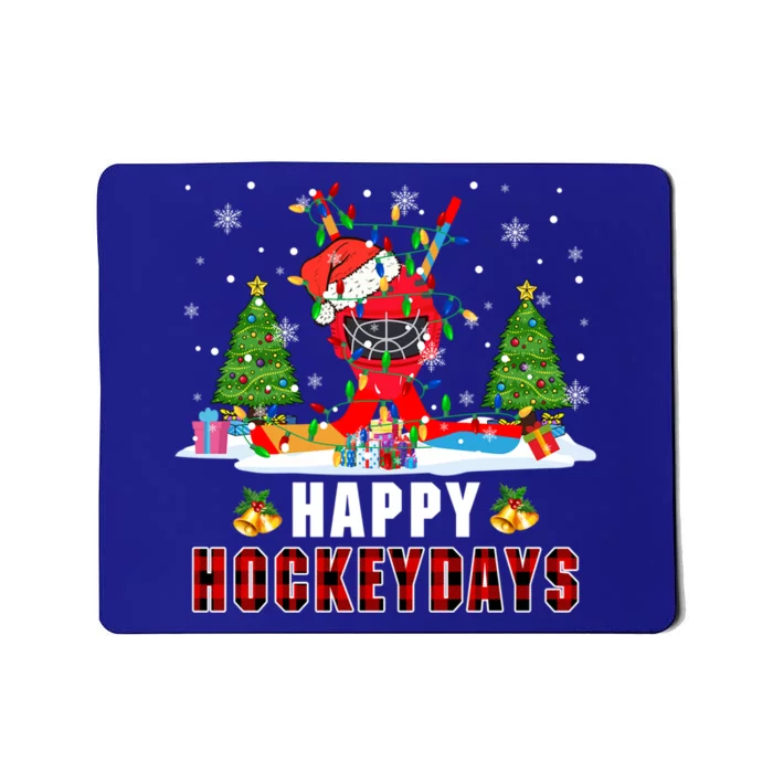 Happy Hockey Xmas Days Santa Ice Hockey Equipt Player Gift Mousepad