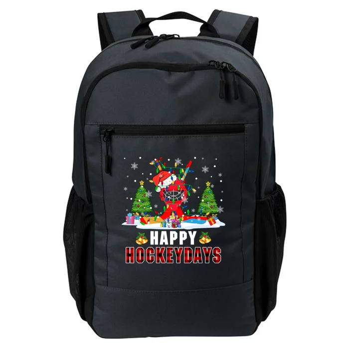 Happy Hockey Xmas Days Santa Ice Hockey Equipt Player Gift Daily Commute Backpack