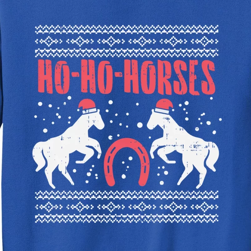 Ho Horses Xmas Ugly Christmas Sweater Equestrian Gift Tall Sweatshirt