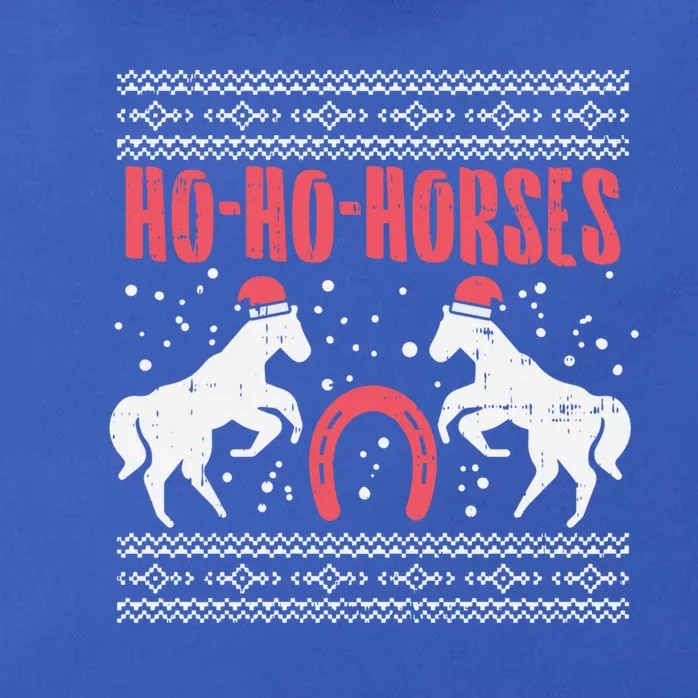 Ho Horses Xmas Ugly Christmas Sweater Equestrian Gift Zip Tote Bag