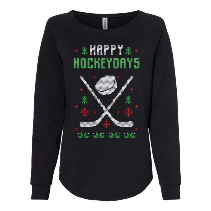 Happy Hockeydays Xmas For Lovers Womens California Wash Sweatshirt