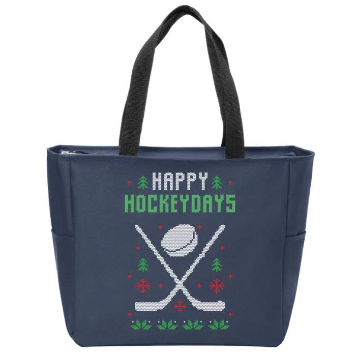 Happy Hockeydays Xmas For Lovers Zip Tote Bag