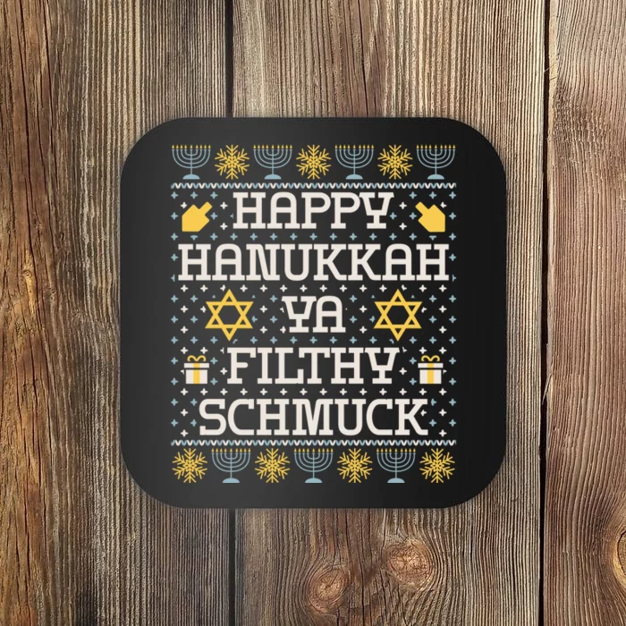 Happy Hanukkah Ya Filthy Schmuck, Funny Hanukkah Idea Coaster