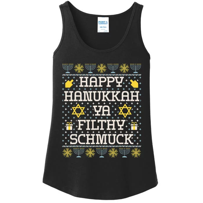 Happy Hanukkah Ya Filthy Schmuck Funny Hanukkah Gift Ladies Essential Tank