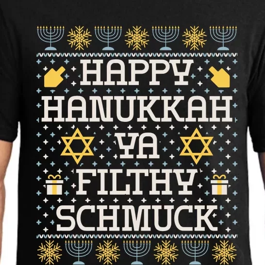 Happy Hanukkah Ya Filthy Schmuck Funny Hanukkah Idea Pajama Set